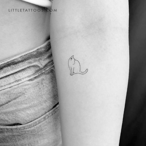 71 Cool Cat Outline Tattoo Ideas [2024 Inspiration Guide] | Cat outline  tattoo, Tattoos for women, Simple tattoos